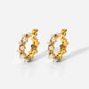 Pearl Rhinestone C-Hoop Earrings Gold One Size Earrings - Tophatter Daily Deals