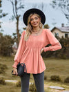 Puff Sleeve Pleated Blouse Blouses - Tophatter Daily Deals