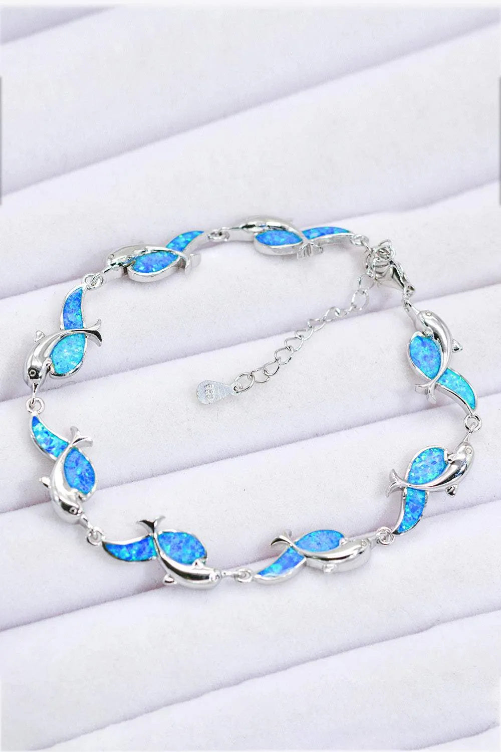 Opal Dolphin 925 Sterling Silver Bracelet Opal - Tophatter Daily Deals