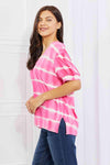 Yelete Full Size Oversized Fit V-Neck Striped Top Women's T-Shirts - Tophatter Daily Deals