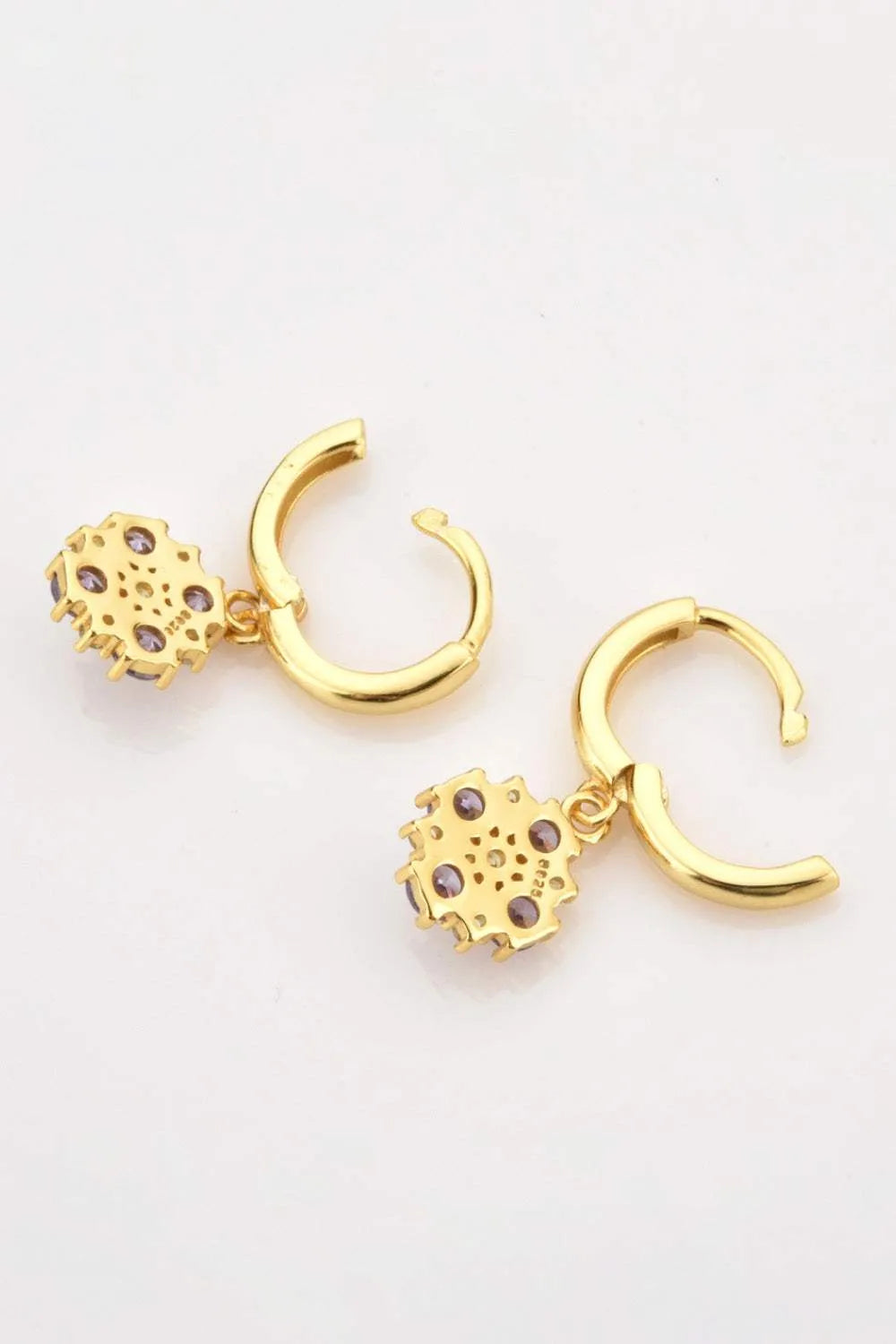 Inlaid Zircon 925 Sterling Silver Drop Earrings Earrings - Tophatter Daily Deals
