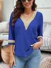 V-Neck Eyelet Blouse Blouses - Tophatter Daily Deals