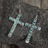 Artificial Turquoise Cross Shape Earrings Earrings - Tophatter Daily Deals