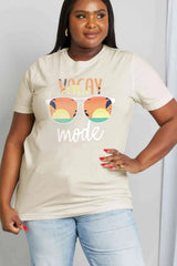 Simply Love Full Size VACAY MODE Graphic Cotton Tee Women's T-Shirts - Tophatter Daily Deals