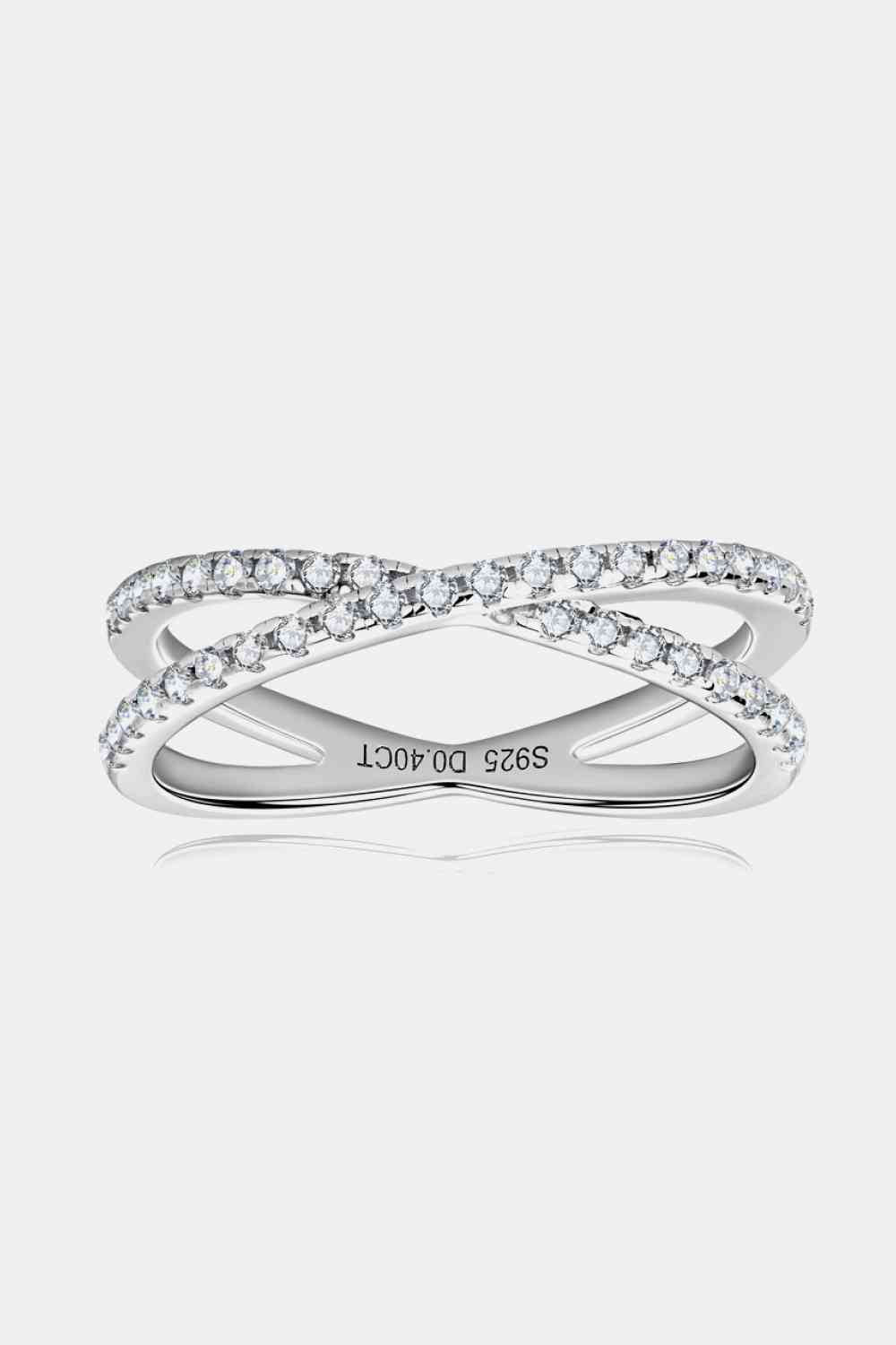 Moissanite 925 Sterling Silver Crisscross Ring - Shop Tophatter Deals, Electronics, Fashion, Jewelry, Health, Beauty, Home Decor, Free Shipping