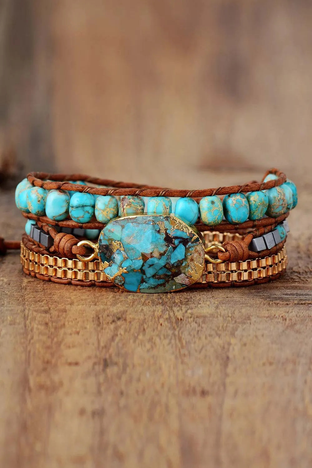 Handmade Natural Stone Copper Bracelet Bracelets - Tophatter Daily Deals