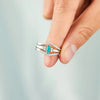 Artificial Turquoise V Shape Inlaid Zircon Ring Rings - Tophatter Daily Deals