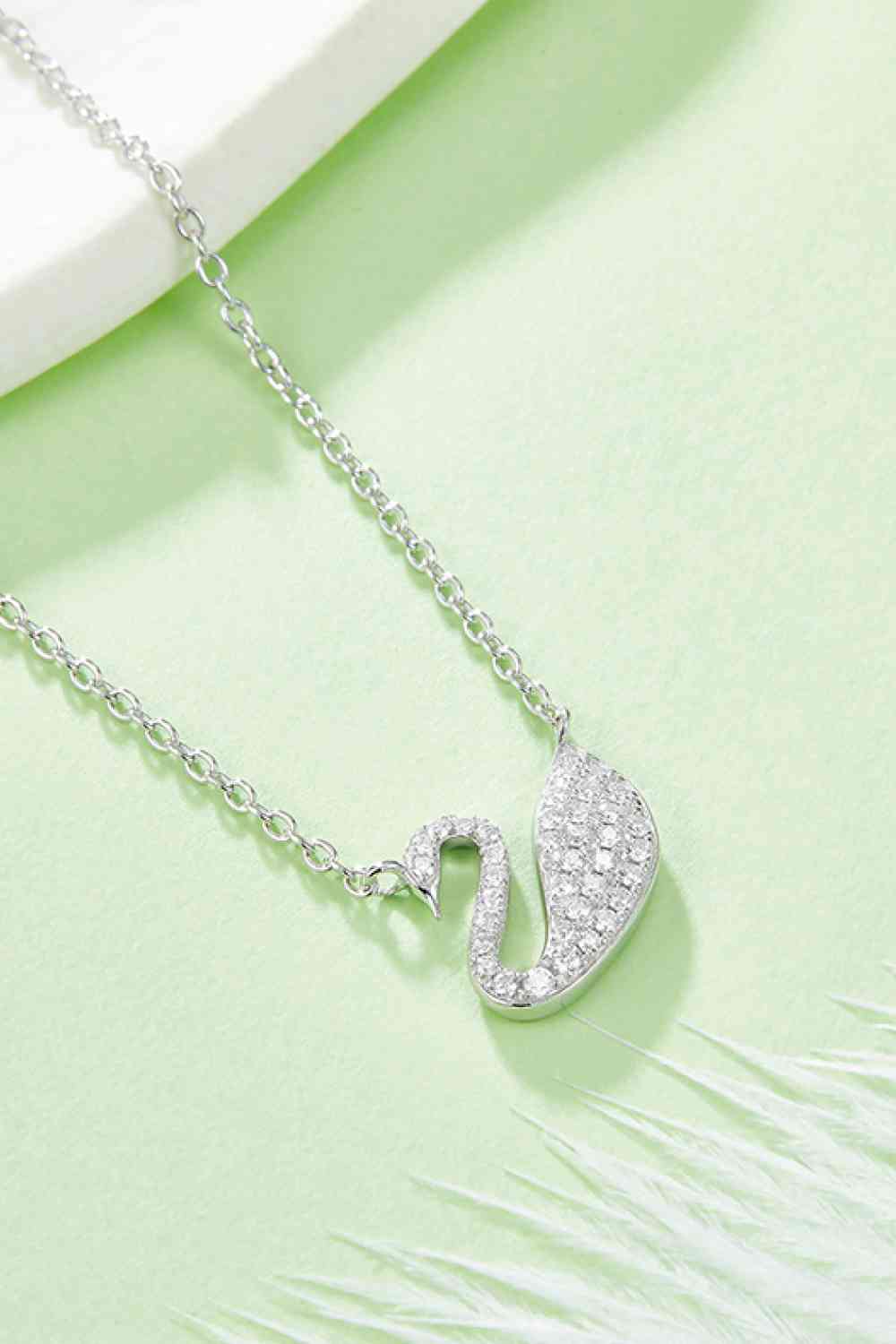 Moissanite Swan 925 Sterling Silver Necklace Moissanite - Tophatter Daily Deals