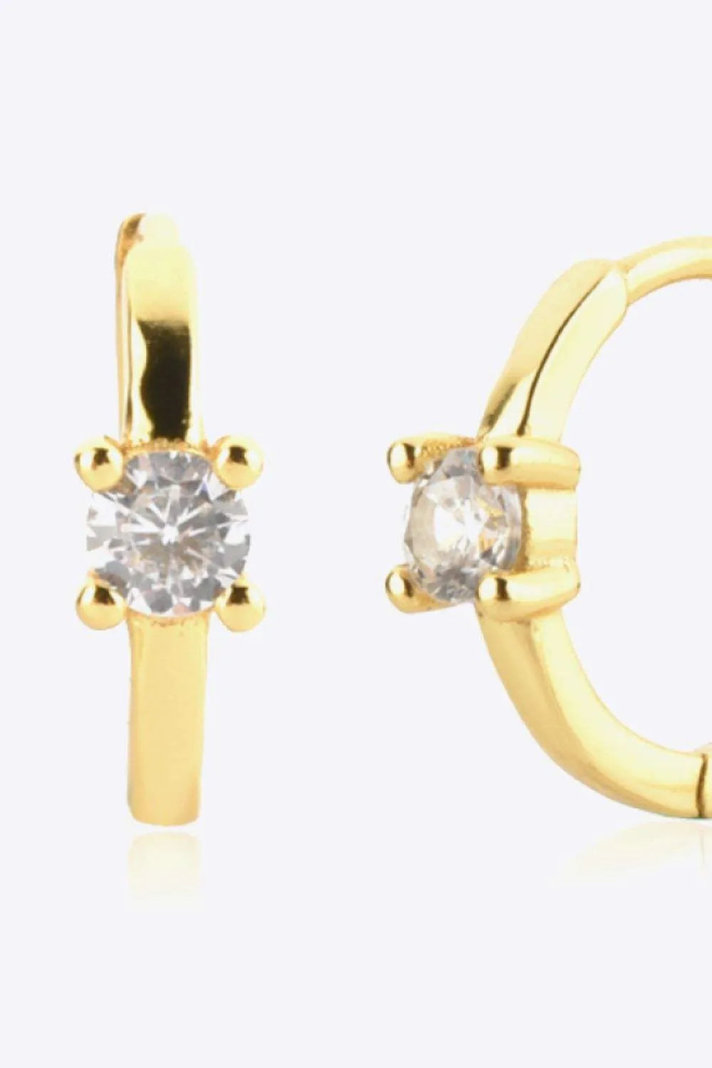 Zircon 925 Sterling Silver Huggie Earrings Earrings - Tophatter Daily Deals
