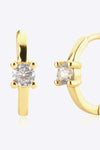 Zircon 925 Sterling Silver Huggie Earrings Earrings - Tophatter Daily Deals