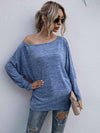 Heathered Boat Neck Long Sleeve Tee Women's T-Shirts - Tophatter Daily Deals