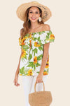 Floral Off-Shoulder Layered Blouse Blouses - Tophatter Daily Deals