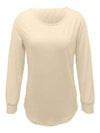 Round Neck Long Sleeve T-Shirt Women's T-Shirts - Tophatter Daily Deals