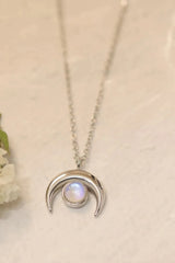 High Quality Natural Moonstone Moon Pendant 925 Sterling Silver Necklace Moonstone - Tophatter Daily Deals