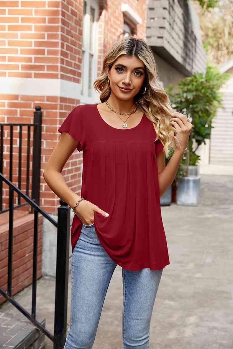 Round Neck Short Sleeve Tee Women's T-Shirts - Tophatter Daily Deals