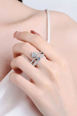 925 Sterling Silver Moissanite Crown Ring Silver Moissanite - Tophatter Daily Deals