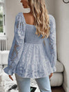 Smocked Flounce Sleeve Peplum Blouse Blouses - Tophatter Daily Deals