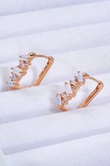 925 Sterling Silver Rectangle Natural Moonstone Earrings Moonstone - Tophatter Daily Deals