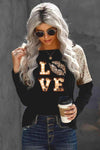 LOVE Graphic Sequin Long Sleeve T-Shirt Women's T-Shirts - Tophatter Daily Deals