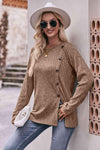 Double Take Ribbed Round Neck Buttoned Tee Women's T-Shirts - Tophatter Daily Deals