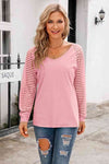 V-Neck Long Raglan Sleeve Top - Tophatter Deals