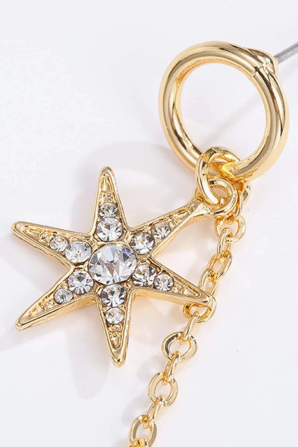 Inlaid Rhinestone Star and Moon Drop Earrings Earrings - Tophatter Daily Deals