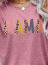 MAMA Leopard Graphic Short Sleeve Tee Women's T-Shirts - Tophatter Daily Deals