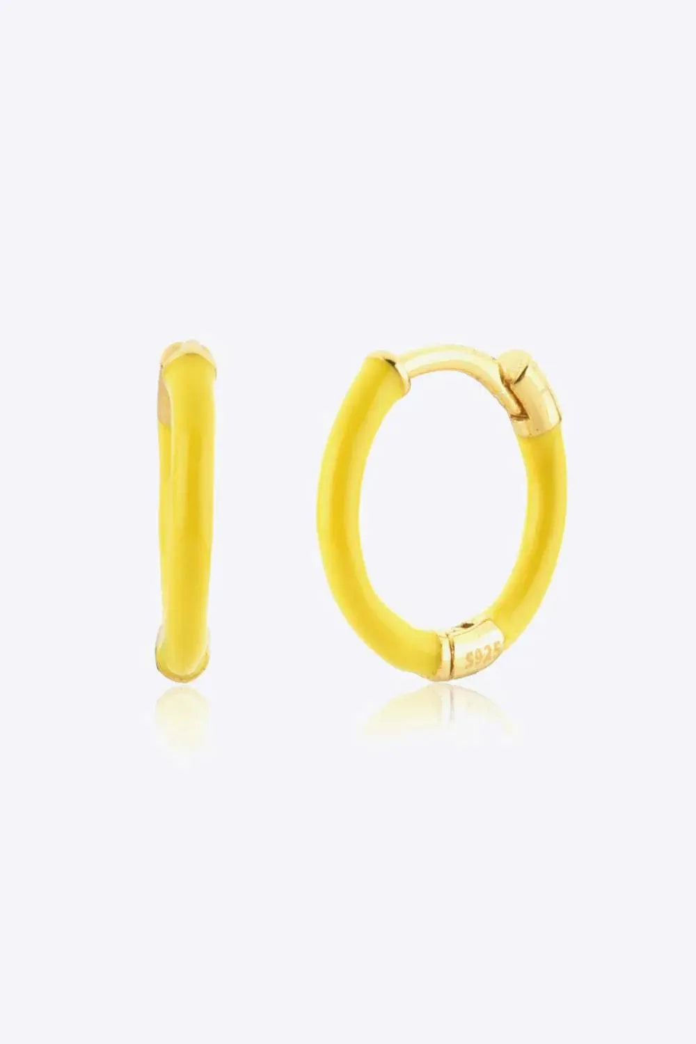 925 Sterling Silver Huggie Earrings Mustard One Size Earrings - Tophatter Daily Deals