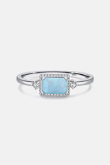 925 Sterling Silver Opal Ring Silver Opal - Tophatter Daily Deals