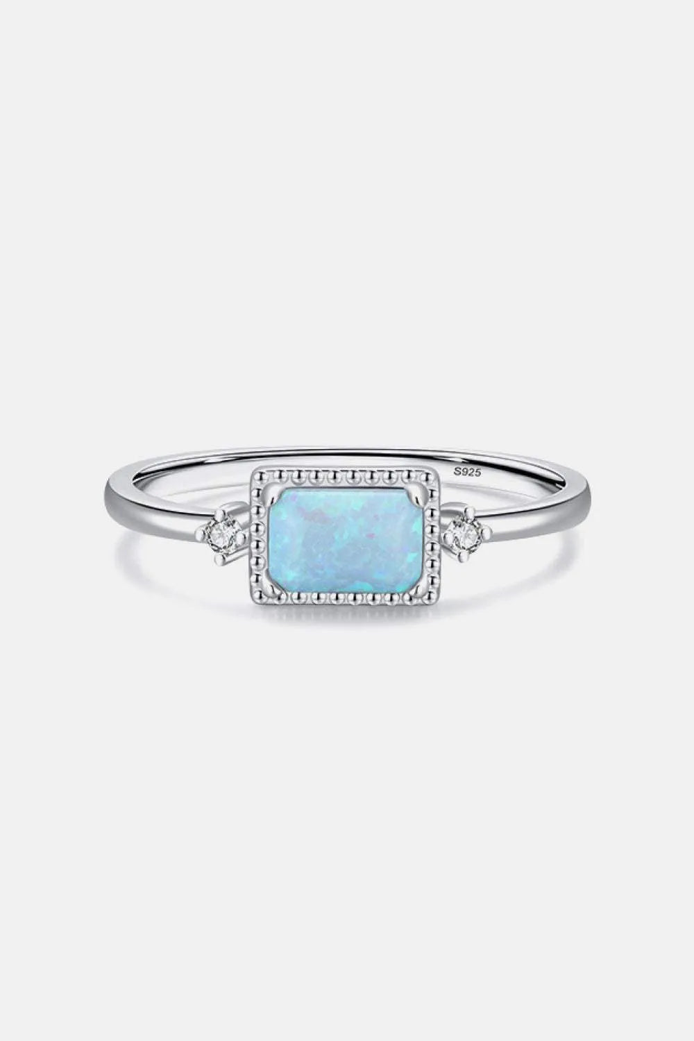 925 Sterling Silver Opal Ring Silver Opal - Tophatter Daily Deals