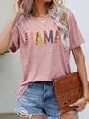 MAMA Leopard Graphic Short Sleeve Tee Dusty Pink Women's T-Shirts - Tophatter Daily Deals