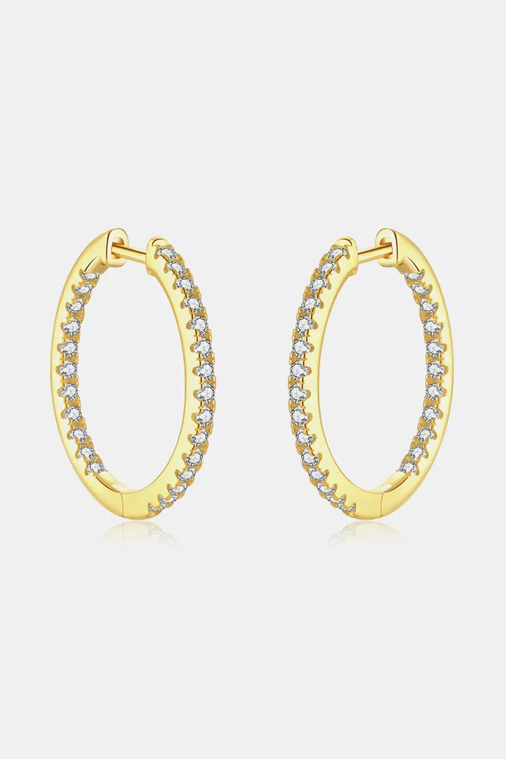 Inlaid Zircon 925 Sterling Silver Huggie Earrings Earrings - Tophatter Daily Deals