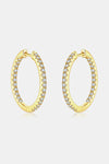 Inlaid Zircon 925 Sterling Silver Huggie Earrings Earrings - Tophatter Daily Deals