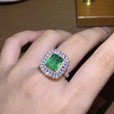 Square Shape Artificial Gemstone Platinum-Plated Ring Rings - Tophatter Daily Deals