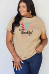 Simply Love Full Size THANKFUL Graphic T-Shirt Taupe Women's T-Shirts - Tophatter Daily Deals