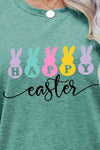 HAPPY EASTER Graphic Round Neck T-Shirt Women's T-Shirts - Tophatter Daily Deals