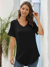 Full Size V-Neck Short Sleeve T-Shirt Women's T-Shirts - Tophatter Daily Deals