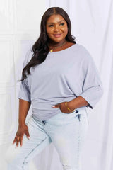 Andree by Unit Full Size Needless to Say Dolman Sleeve Top Blouses - Tophatter Daily Deals