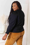 Double Take Ruched Notched Neck Puff Sleeve Blouse Blouses - Tophatter Daily Deals
