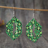 Leopard Lip Shape Leather Earrings Mid Green One Size Earrings - Tophatter Daily Deals