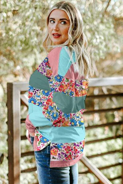 Plus Size Striped Slit Long Sleeve T-Shirt Women's T-Shirts - Tophatter Daily Deals