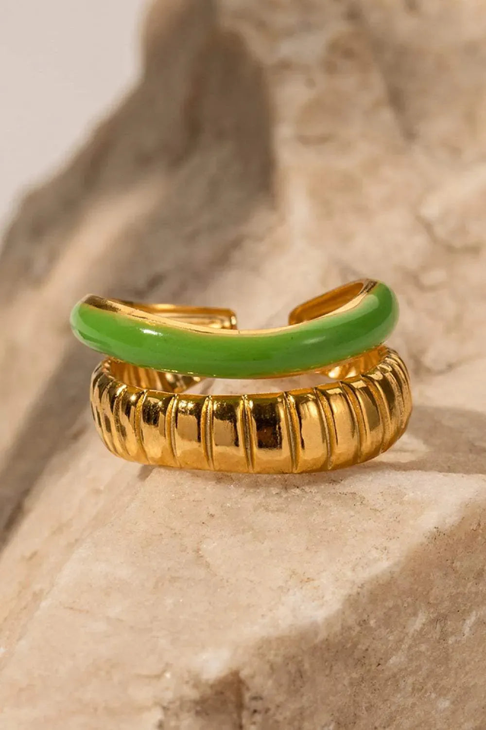 Contrast Stainless Steel Open Ring Rings - Tophatter Daily Deals