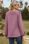 Eyelet Round Neck Flounce Sleeve T-Shirt Women's T-Shirts - Tophatter Daily Deals