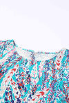 Printed Round Neck Half Flounce Sleeve Top Blouses - Tophatter Daily Deals