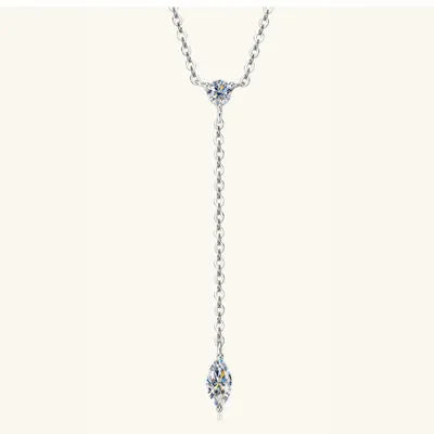 Moissanite 925 Sterling Silver Necklace Silver One Size Moissanite - Tophatter Daily Deals