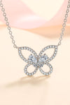 Moissanite Butterfly Pendant Necklace Silver One Size Moissanite - Tophatter Daily Deals