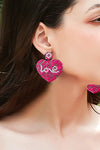 LOVE Beaded Heart Earrings Earrings - Tophatter Daily Deals