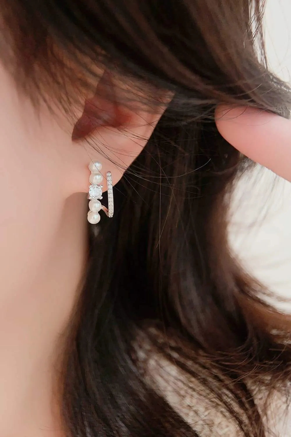 Synthetic Pearl 925 Sterling Silver Earrings Earrings - Tophatter Daily Deals