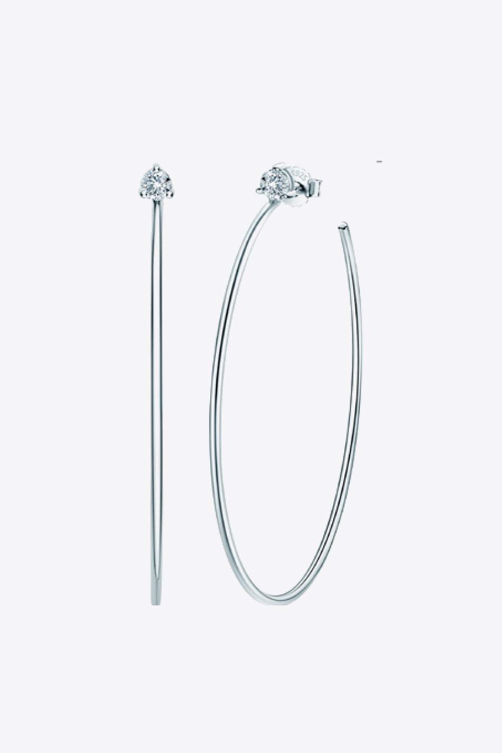 Adored 925 Sterling Silver Moissanite Hoop Earrings Moissanite - Tophatter Daily Deals