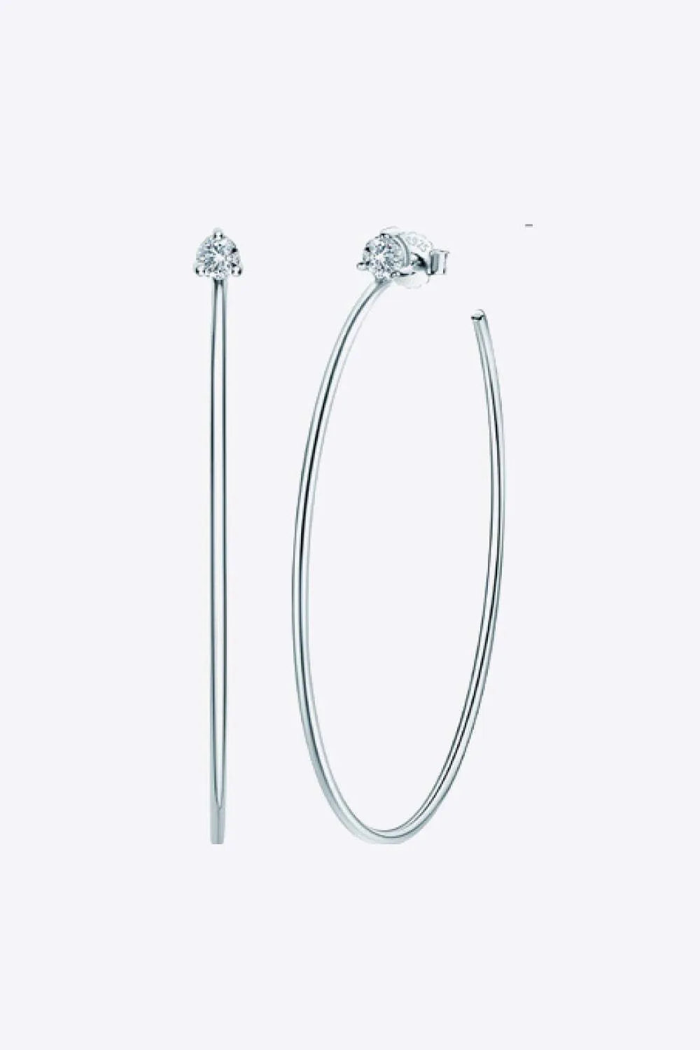 Adored 925 Sterling Silver Moissanite Hoop Earrings Moissanite - Tophatter Daily Deals